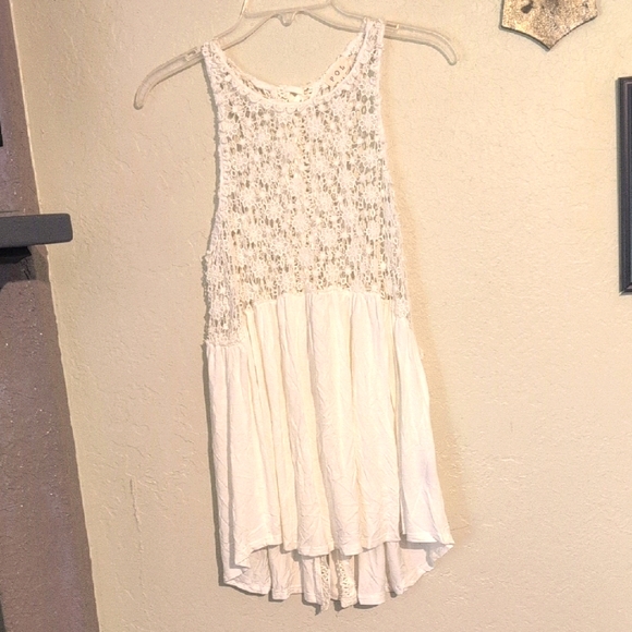 POL Tops - POL Lace and Flow Tank Top - Cream BOGO Blue Tank